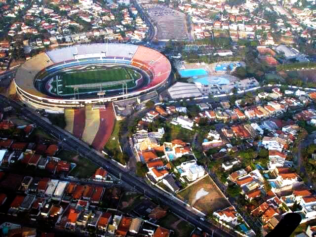 Vista aérea del estadio Morumbi en Sao Paulo